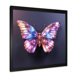 Purple and Pink Butterfly - Butterfly Framed Canvas Art