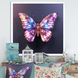Purple and Pink Butterfly - Butterfly Framed Canvas Art