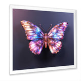 Purple and Pink Butterfly - Butterfly Framed Canvas Art