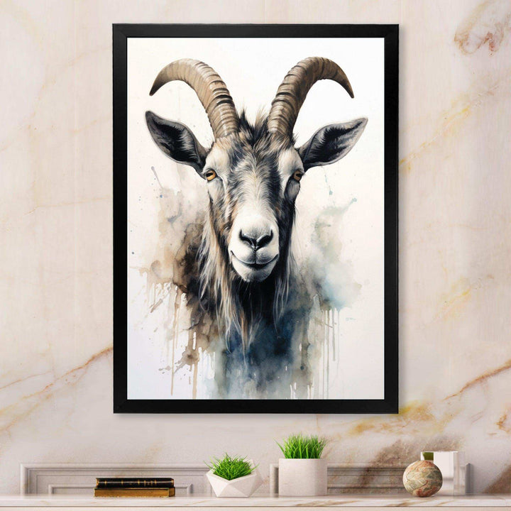 Goat Grazers - Animals Canvas Wall Art
