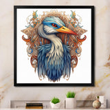 Blue White Vibrant Heron - Blue Heron Wall Art
