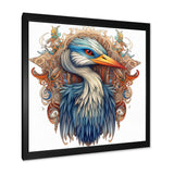 Blue White Vibrant Heron - Blue Heron Wall Art