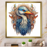 Blue White Vibrant Heron - Blue Heron Wall Art