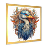 Blue White Vibrant Heron - Blue Heron Wall Art