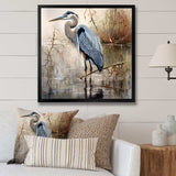 Graceful Heron Waterbird IV - Animals Canvas Wall Art