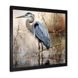 Graceful Heron Waterbird IV - Animals Canvas Wall Art