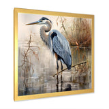 Graceful Heron Waterbird IV - Animals Canvas Wall Art