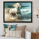 Horse On The Beach II - Animals Canvas Wall Art