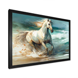 Horse On The Beach II - Animals Canvas Wall Art