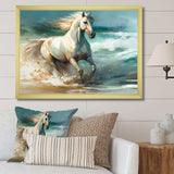 Horse On The Beach II - Animals Canvas Wall Art