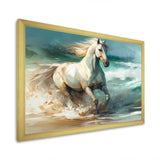 Horse On The Beach II - Animals Canvas Wall Art