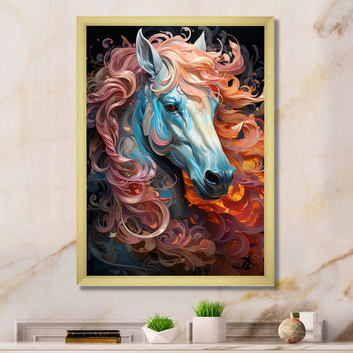 Colorful Horse Mane - Horse Living Room Wall Art