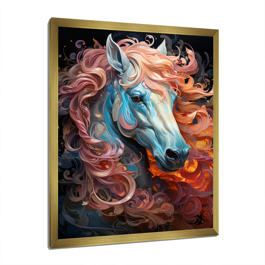 Colorful Horse Mane - Horse Living Room Wall Art