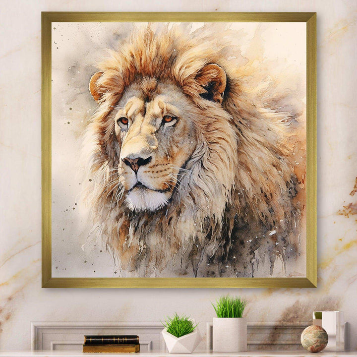 Fierce Lion III - Animals Canvas Wall Art