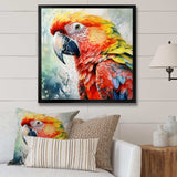 Tropical Parrot In Paradise II - Animals Canvas Wall Art