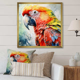 Tropical Parrot In Paradise II - Animals Canvas Wall Art