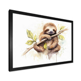 Lazy Sloth - Animals Canvas Wall Art