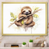 Lazy Sloth - Animals Canvas Wall Art