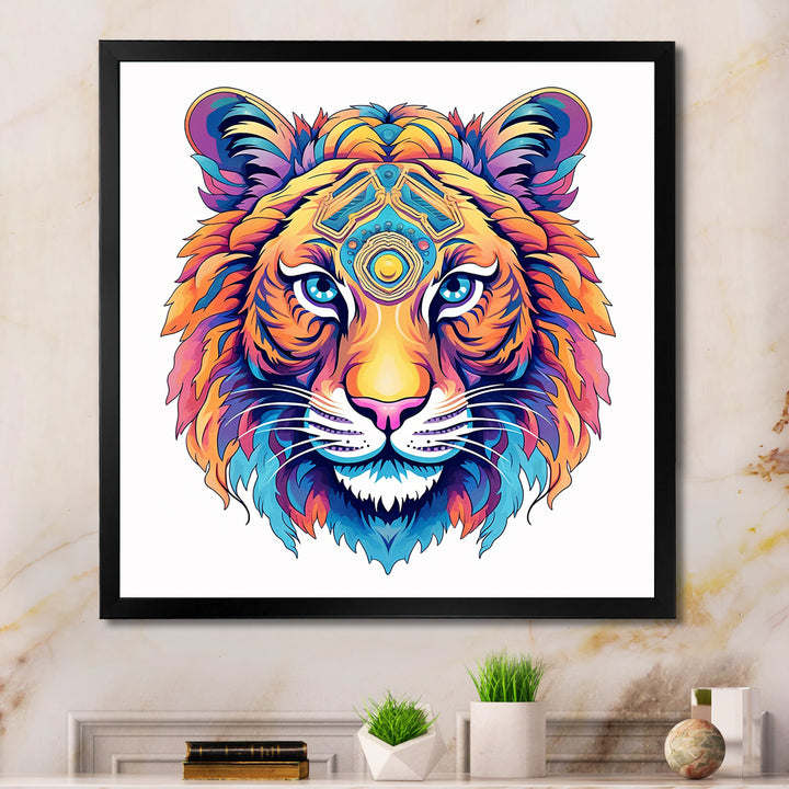 Vibrant Tiger Head - Orange Tiger Wall Art