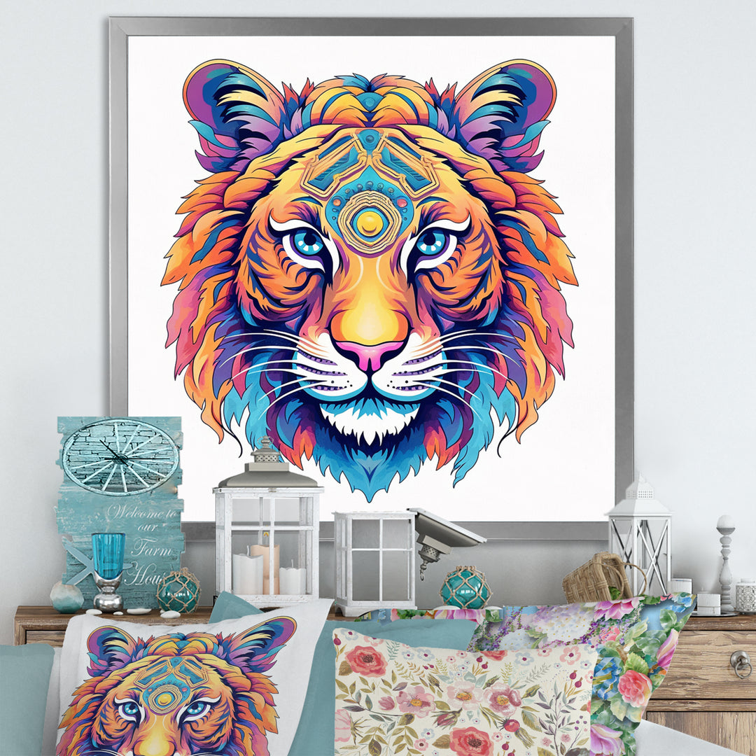 Vibrant Tiger Head - Orange Tiger Wall Art