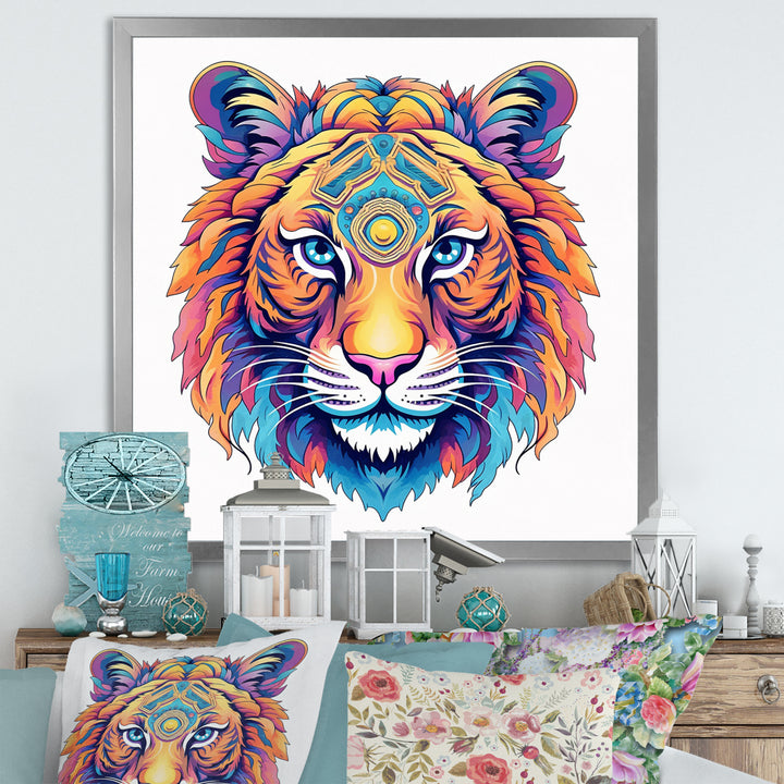 Vibrant Tiger Head - Orange Tiger Wall Art