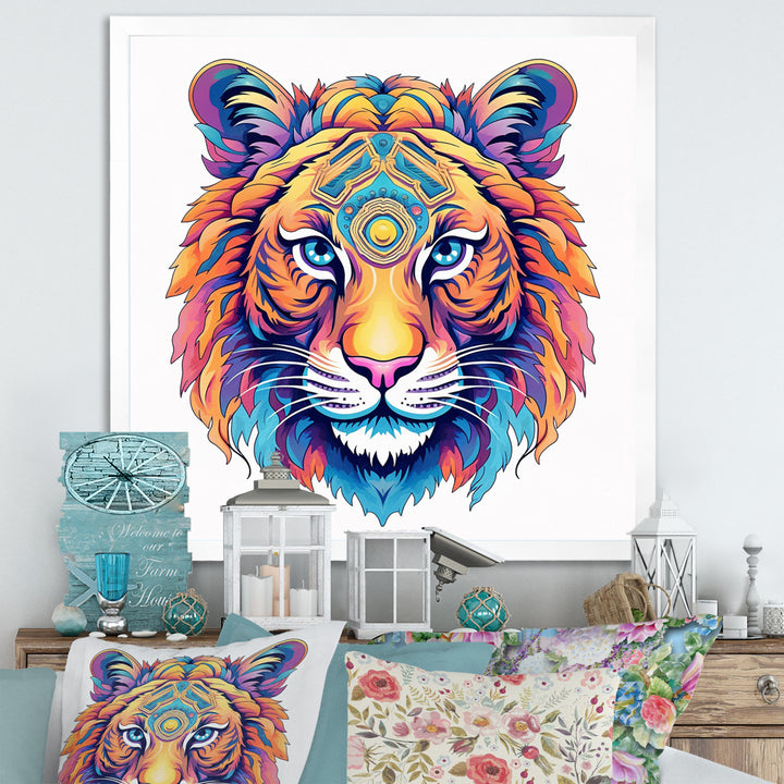 Vibrant Tiger Head - Orange Tiger Wall Art