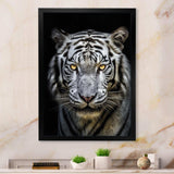 Fierce White Tiger II - Animals Canvas Wall Art