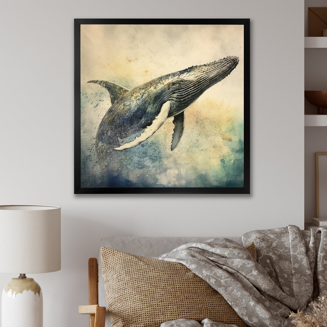 Graceful Whale - Whale Canvas Wall Art