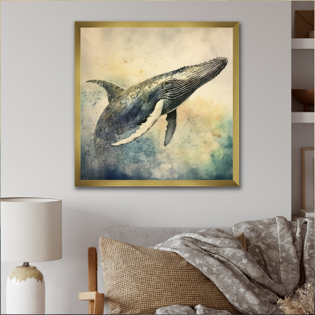 Graceful Whale - Whale Canvas Wall Art