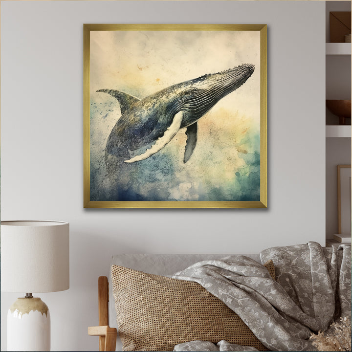 Graceful Whale - Whale Canvas Wall Art