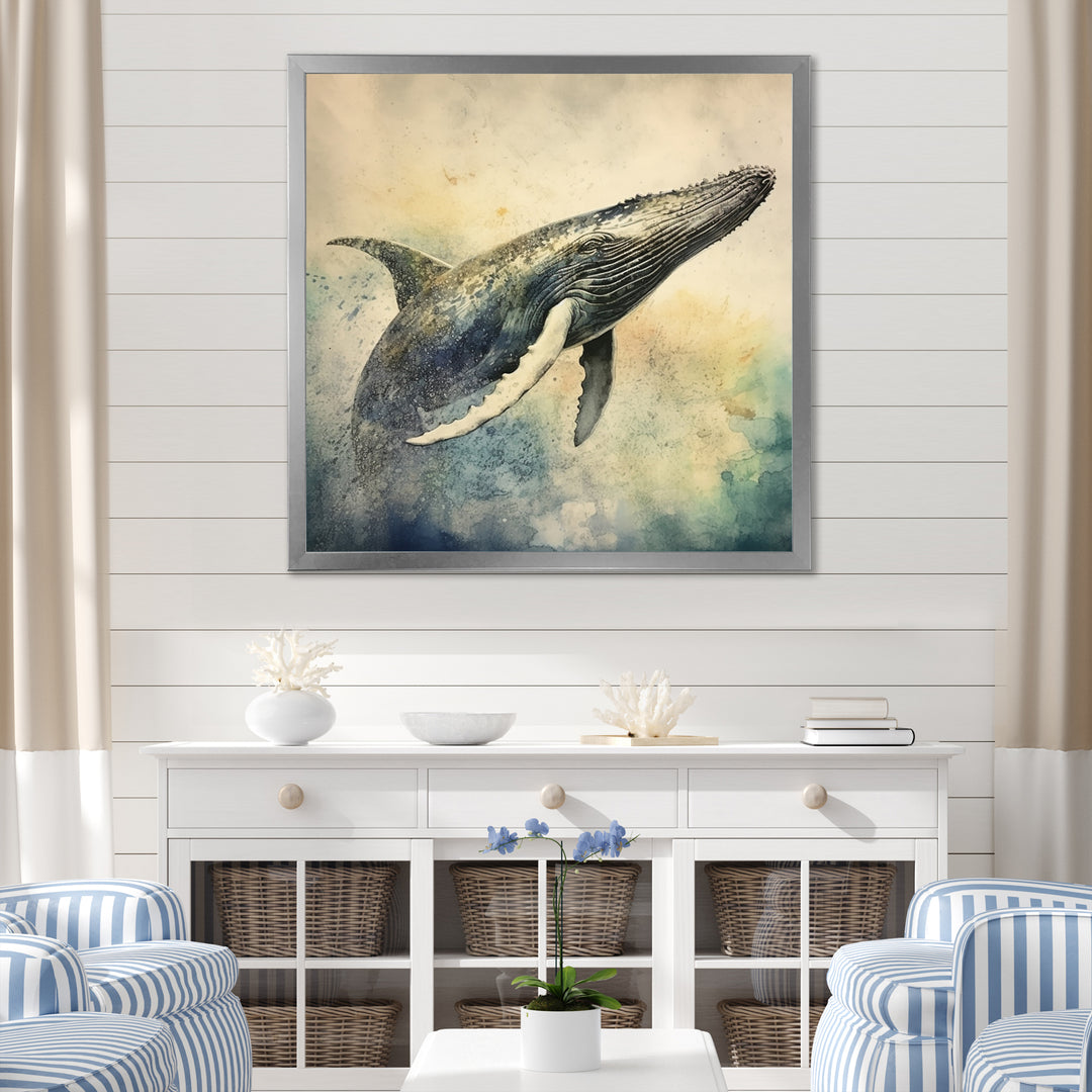 Graceful Whale - Whale Canvas Wall Art