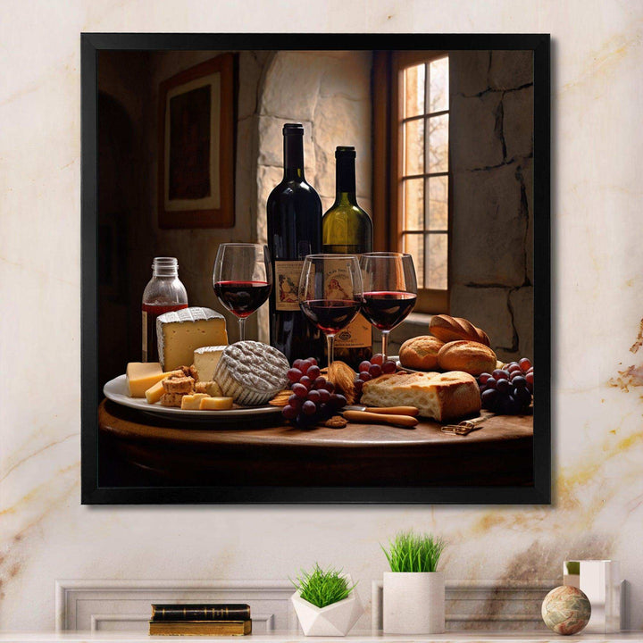 Cheese and Wine I - Food &amp; Beverage Canvas Wall Art