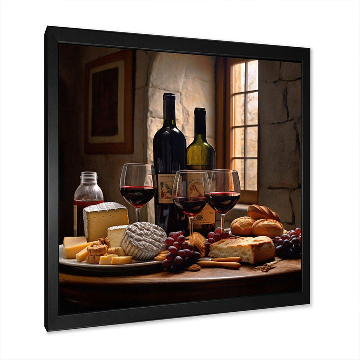 Cheese and Wine I - Food &amp; Beverage Canvas Wall Art