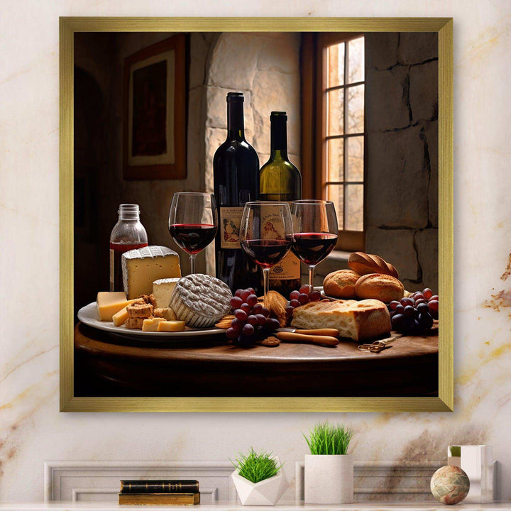 Cheese and Wine I - Food &amp; Beverage Canvas Wall Art