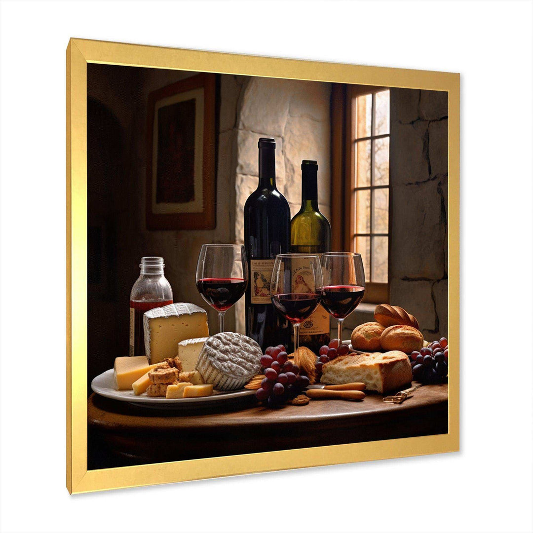 Cheese and Wine I - Food &amp; Beverage Canvas Wall Art