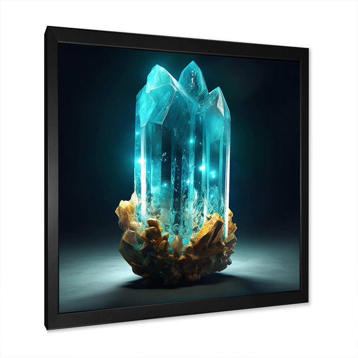 Turquoise Gold Vibrant Stones - Landscapes Canvas Wall Art