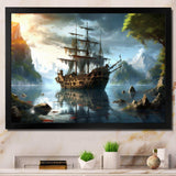 Pirate Ship At Sea - People Canvas Wall Art