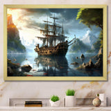 Pirate Ship At Sea - People Canvas Wall Art