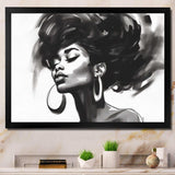 Black and White African American Woman III - Fashion Canvas Wall Art