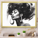 Black and White African American Woman III - Fashion Canvas Wall Art