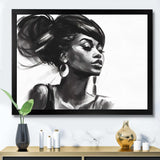 Black and White African American Woman V - Fashion Canvas Wall Art