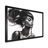 Black and White African American Woman V - Fashion Canvas Wall Art