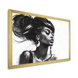 Black and White African American Woman V - Fashion Canvas Wall Art