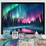 Northern Lights In Alaska II - Landscapes Canvas Wall Art