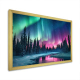 Northern Lights In Alaska II - Landscapes Canvas Wall Art