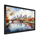 Minneapolis City In Autumn I - Cityscapes Canvas Wall Art