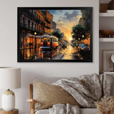 New Orleans Cityscape Comes Alive At Night I - Cityscapes Canvas Wall Art