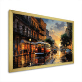 New Orleans Cityscape Comes Alive At Night I - Cityscapes Canvas Wall Art