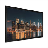 Reflection Of New York City At Night - Cityscapes Canvas Wall Art