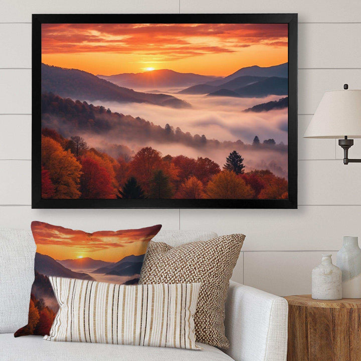 Tennessee Great Smoky Mountains Sunset II - Landscapes Canvas Wall Art